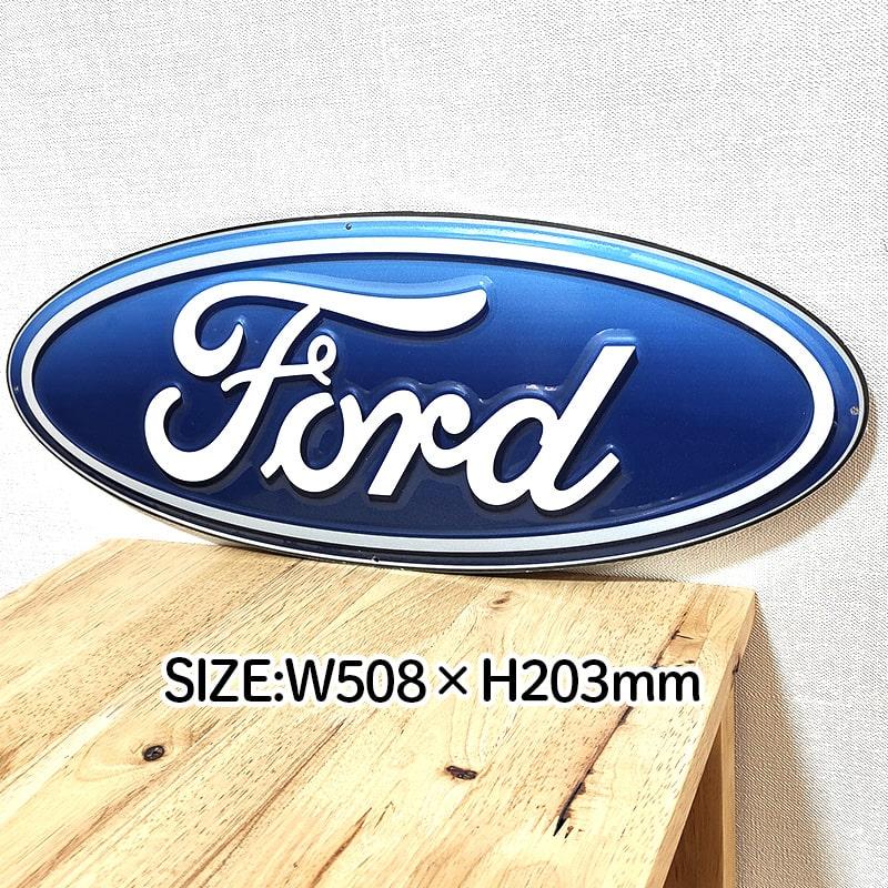 アメリカン レトロ ブリキ看板 かっこいい フォードモーター ロゴ Ford Emblem Oval 車 ダイカットメタルサイン おしゃれ ...