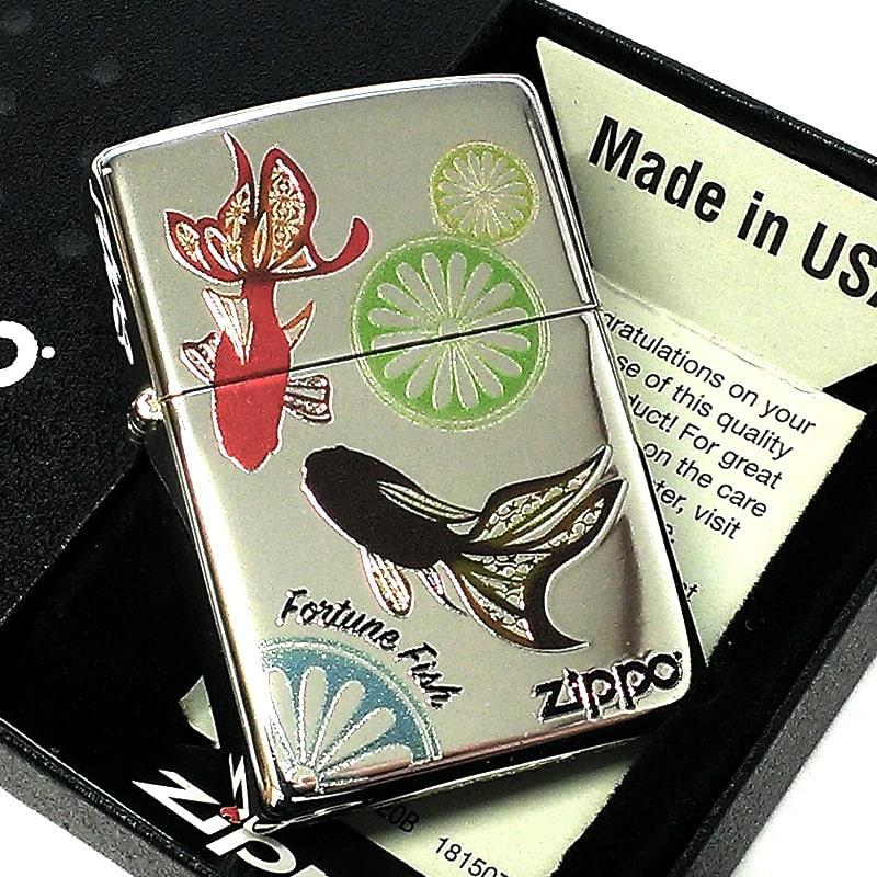 特価品 ZIPPO 和柄 幸福金魚 ジッポ ライター 銀 シルバー 鏡面仕上げ お守り 金運 メンズ ギフト プレゼント｜hayamipro｜05