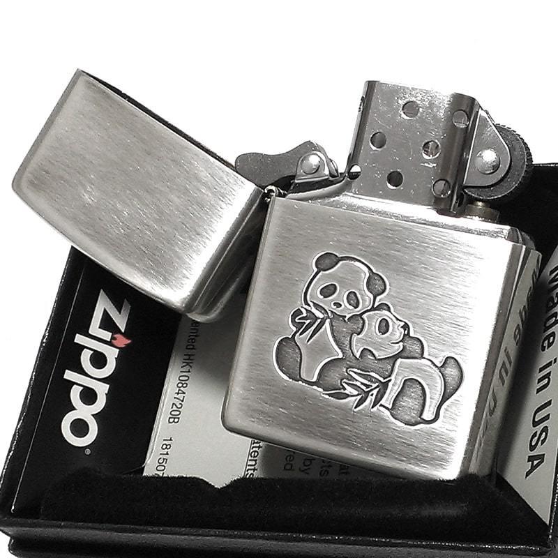 ZIPPO ライター パンダ 双子 かわいい ジッポ 可愛い シルバー 中国 イブシ仕上げ レディース メンズ ギフト プレゼント｜hayamipro｜04