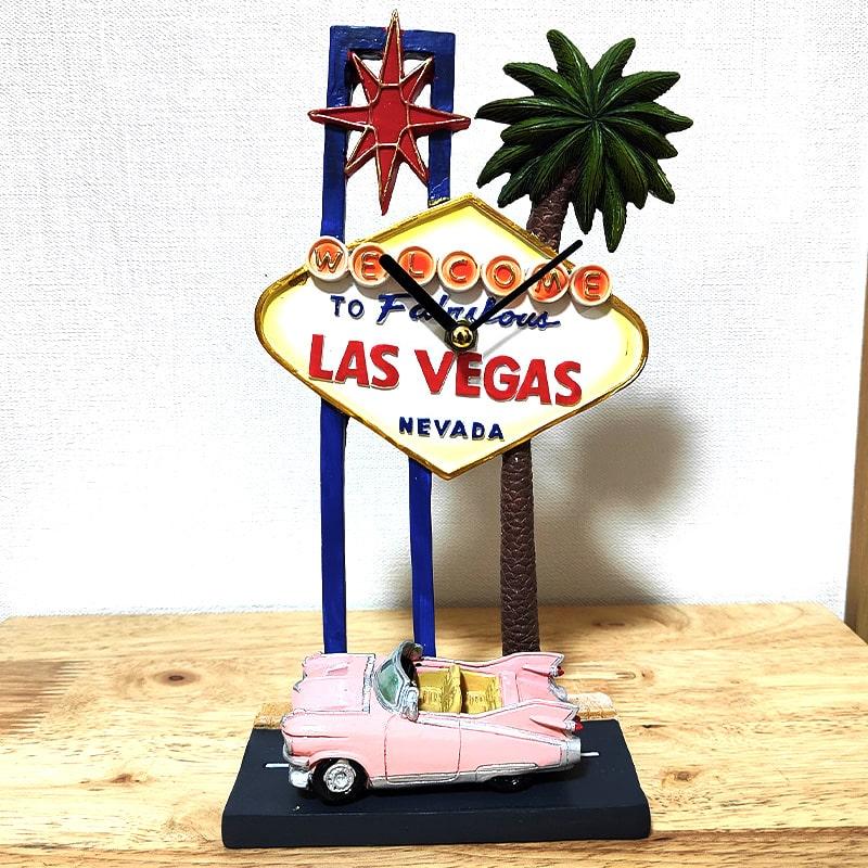 アメリカン レトロ 置時計 LAS VEGAS ビンテージ おしゃれ ラスベガス