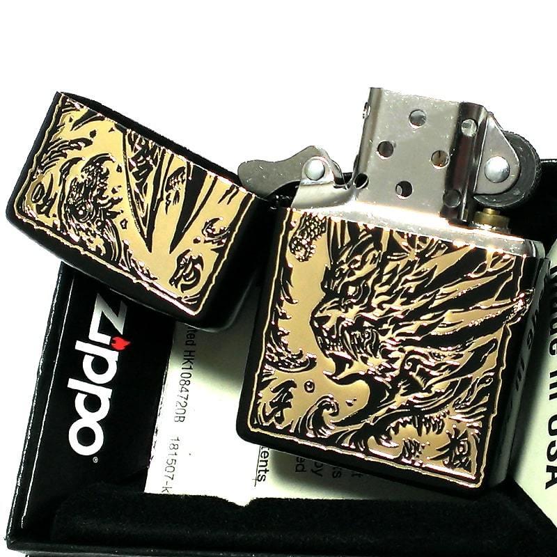 ジッポ ライター 牙狼 GARO 版画 ZIPPO かっこいい マットブラック 金