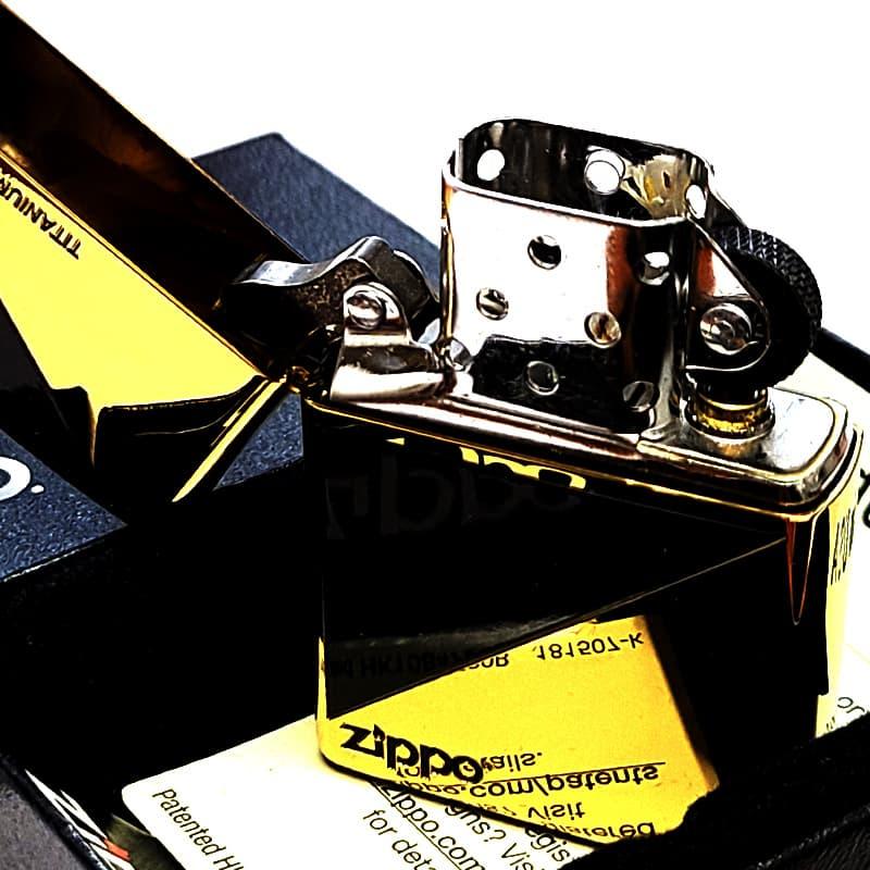 ZIPPO（ジッポー） ライター チタン加工 ブラック&ゴールド おしゃれ