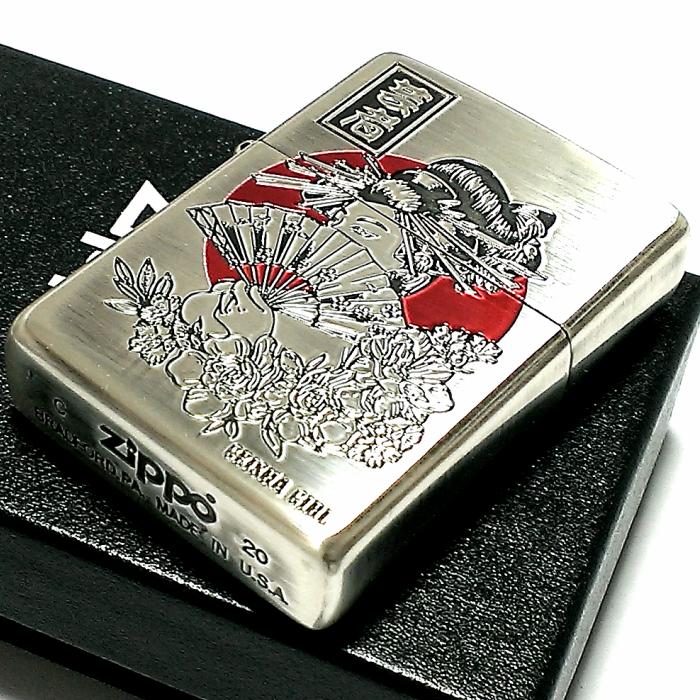 ZIPPO（ジッポー） ライター 芸者 和柄 ジッポ アンティーク シルバー