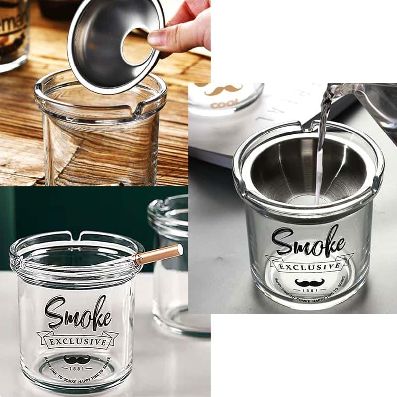卓上灰皿 グラス アシュトレイ かわいい smoke ひげ おしゃれ カフェ