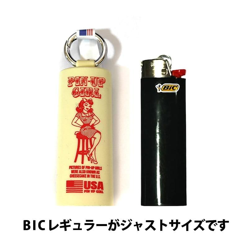 ライターカバー BICライター付き ブラック ブルー オレンジ イエロー