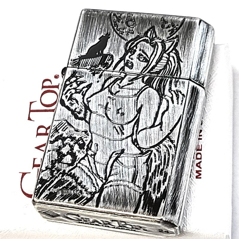 オイルライター GEAR TOP ウェアウルフ 銀燻し セクシーモンスター