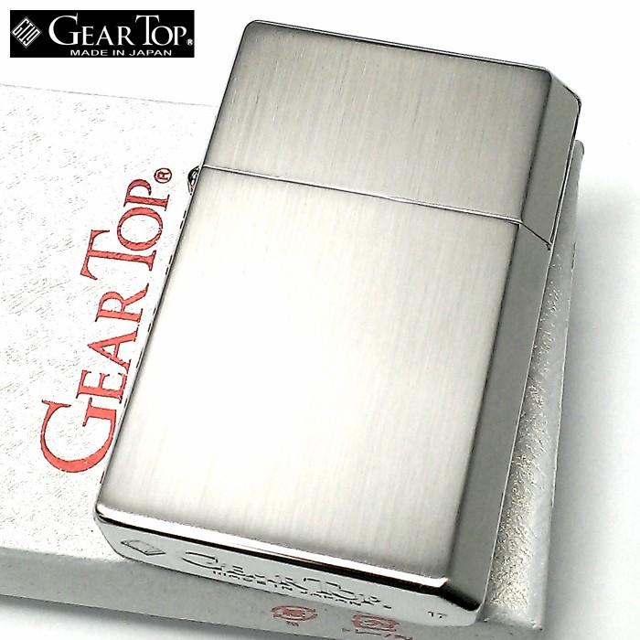 オイルライター ギアトップ 日本製 ライター ニッケルサテン シルバー