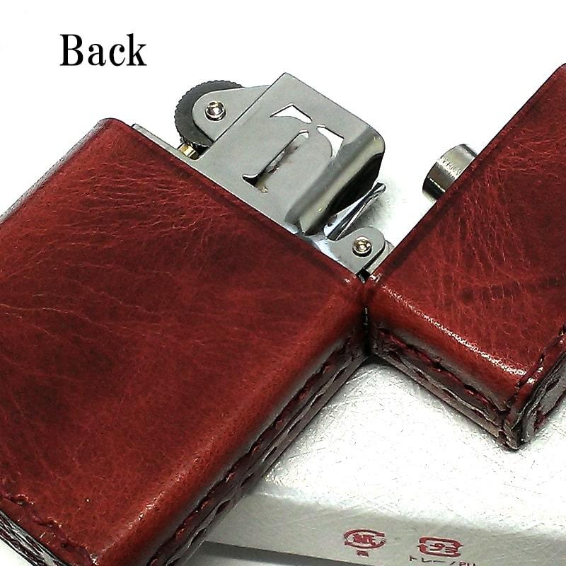 オイルライター 日本製 ギアトップ 革巻き レッド 本牛革 赤 GEAR TOP 重厚 かっこいい おしゃれ 国産品 メンズ プレゼント ギフトの画像