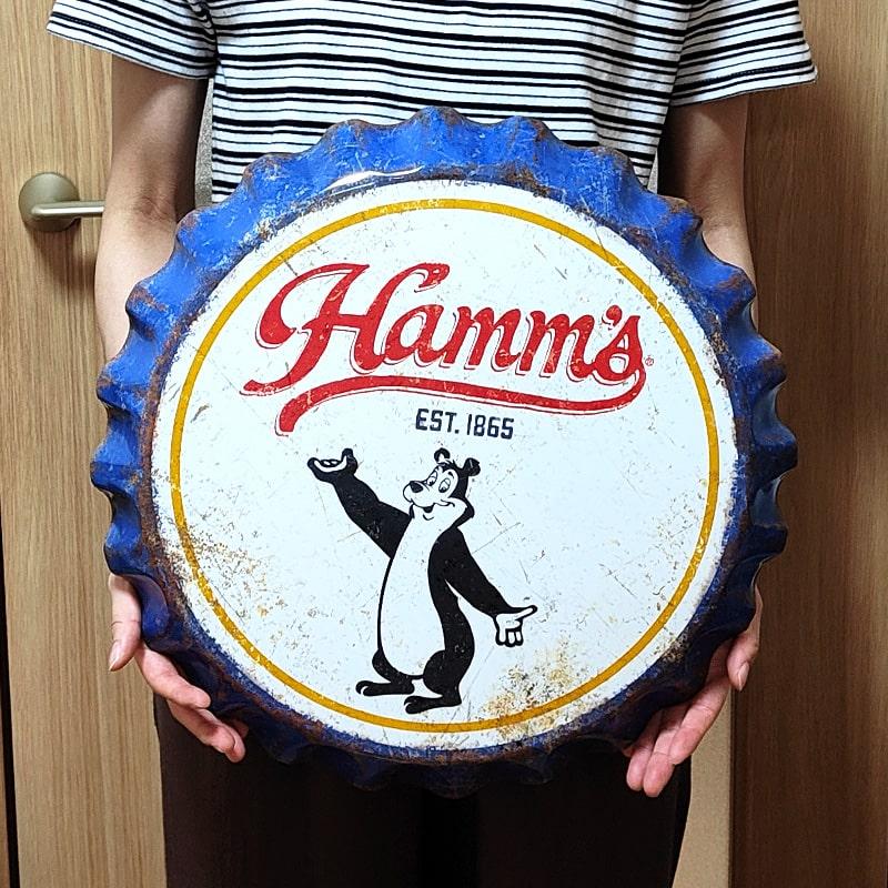 ハムズビール ブリキ看板 可愛い Hamm'sBear インテリア メタルサイン