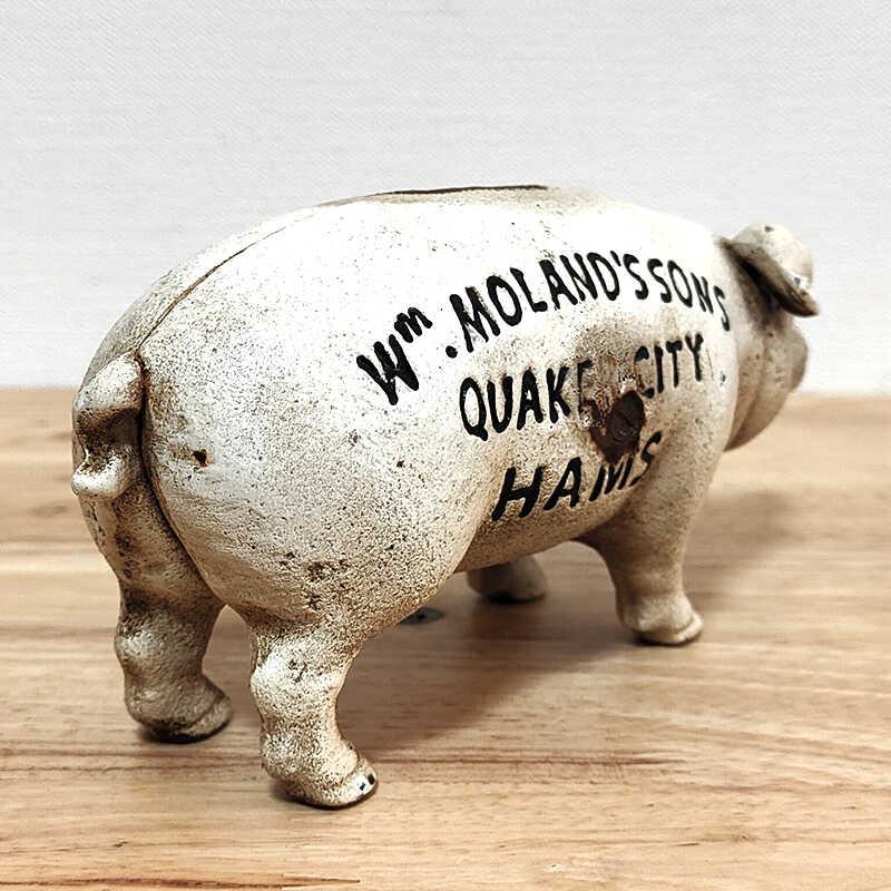ア*オ様 HAMS PIG BANK アンティーク　鋳物　豚　貯金箱/企業物、ア アメリカン レトロ 貯金箱 豚 コインバンク 鋳物 HAMS PIG BANK