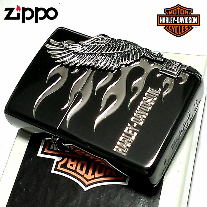 ハーレーダビッドソン ジッポライター ブラック＆シルバー 3面銀燻しメタル イーグル 黒銀 HARLEY-DAVIDSON 日本国内限定モデル 【角谷】