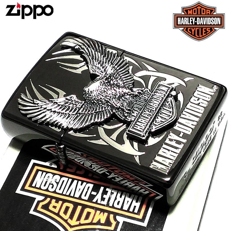 ZIPPO ハーレー ダビッドソン ビッグメタル イーグル ロゴ 銀イブシ 