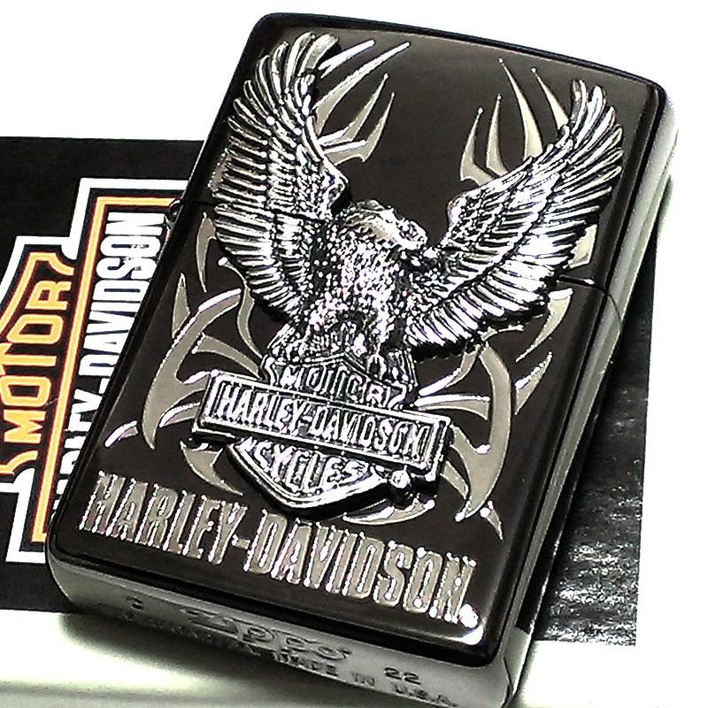 ZIPPO ハーレー ダビッドソン ビッグメタル イーグル ロゴ 銀イブシ 