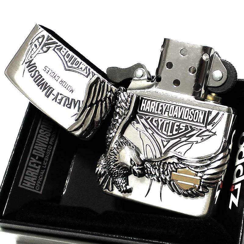 ZIPPO ライター ハーレーダビッドソン ジッポ 銀燻し イーグルメタル 