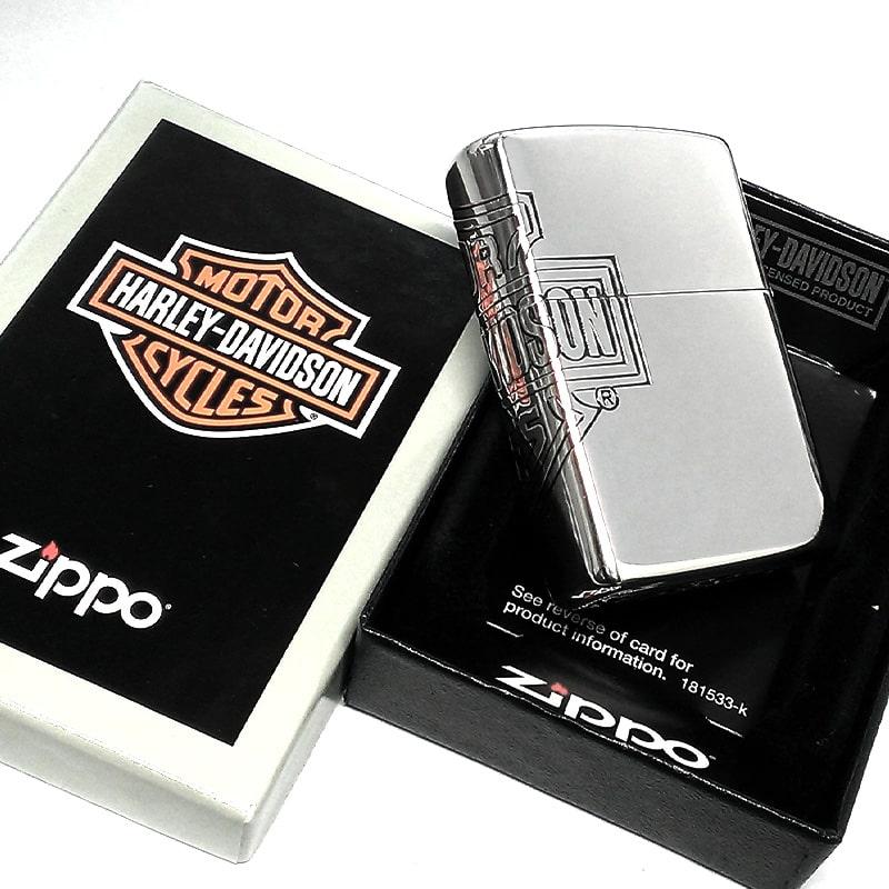 ZIPPO ライター ハーレーダビッドソン ジッポ ロゴデザイン3面彫刻 シルバー燻し かっこいい 日本限定モデルジッポー