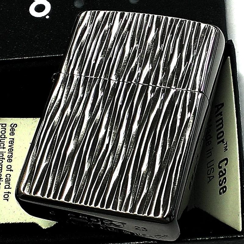 ジッポライター アーマー ZIPPO ブラック シルバー 両面ダイヤカット 陽炎 HeatHaze 重厚 高級 黒銀 かっこいい おしゃれ メンズ｜hayamipro｜02