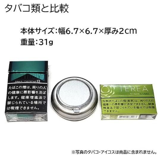 ライテック 携帯灰皿 吸い殻入れ 3個セット HiHI 丸型 頑丈 シルバー