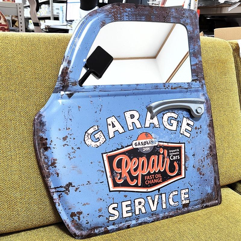 Garage（ガラージ） 鏡 レトロ カードアミラー 壁掛け 車 ウォール