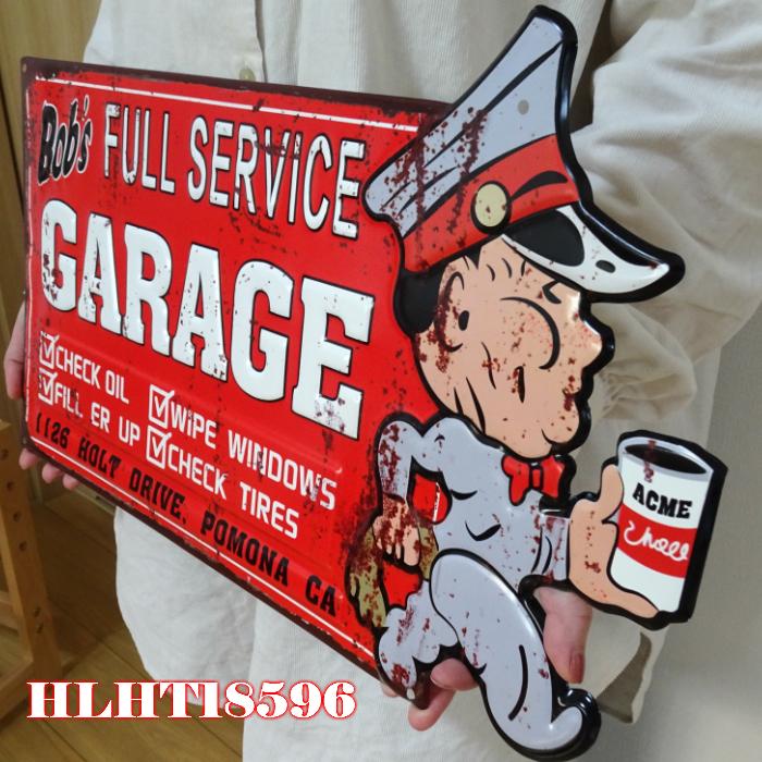 ブリキ看板 ビンテージ エンボス加工 アメリカン アンティーク BOB'S GARAGE ガレージ プレート 壁飾り 雑貨 大きい :  hlht18596 : Zippoタバコケース喫煙具のハヤミ - 通販 - Yahoo!ショッピング