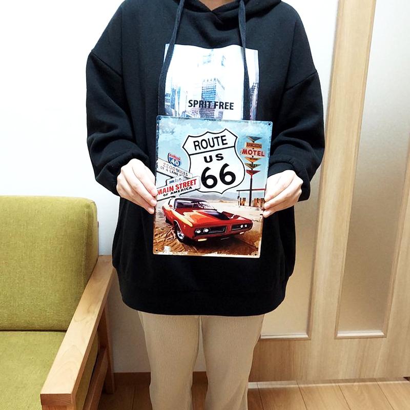 Garage ブリキ看板 ROUTE66 アンティーク 66 MAIN STREET ルート