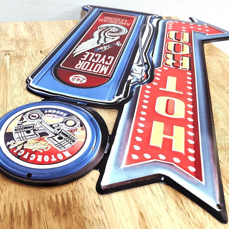 アメリカン レトロ ブリキ看板 矢印 ガソリンスタンド アンティーク