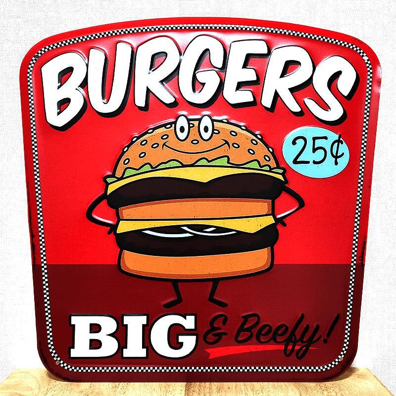 ハンバーガー チョコレート 2点セット アメリカン雑貨 レトロ看板 ブリキ看板 z-520-110-1.jpg