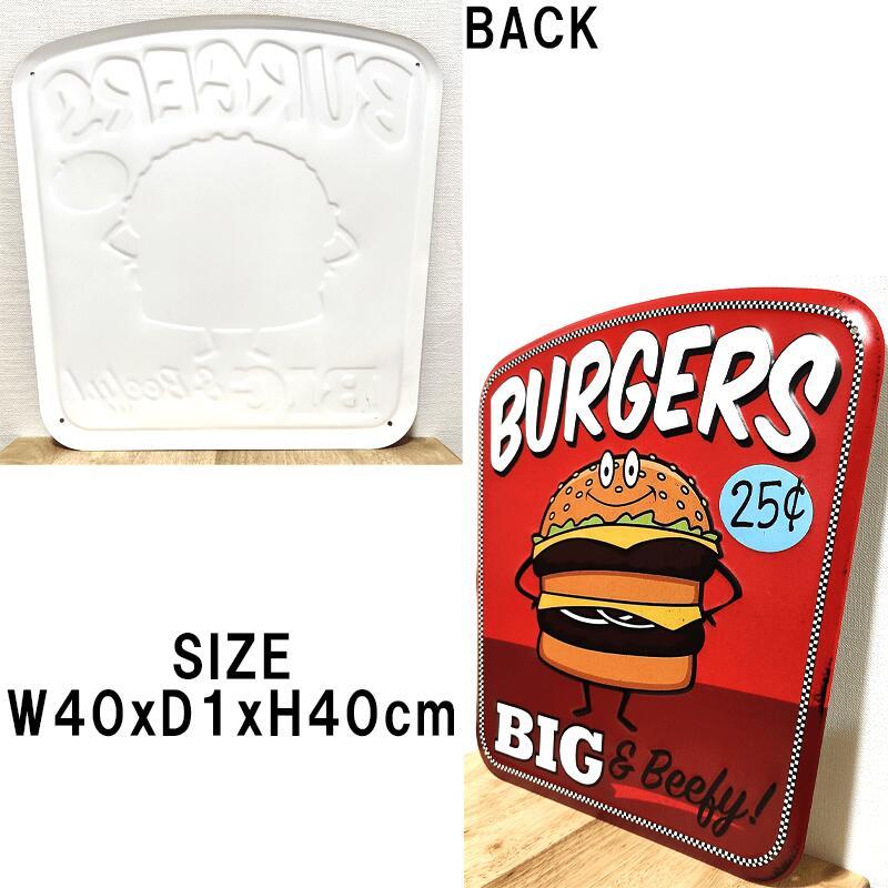 アメリカン レトロ ブリキ看板 ハンバーガー アンティーク かわいい