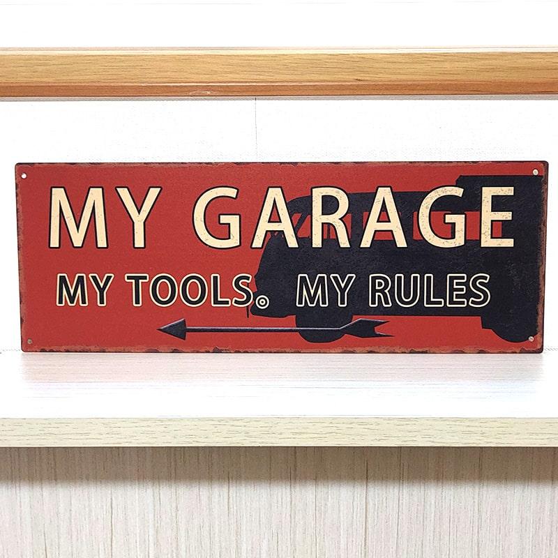 アメリカン レトロ ブリキ看板 ガレージ おしゃれ MY GARAGE