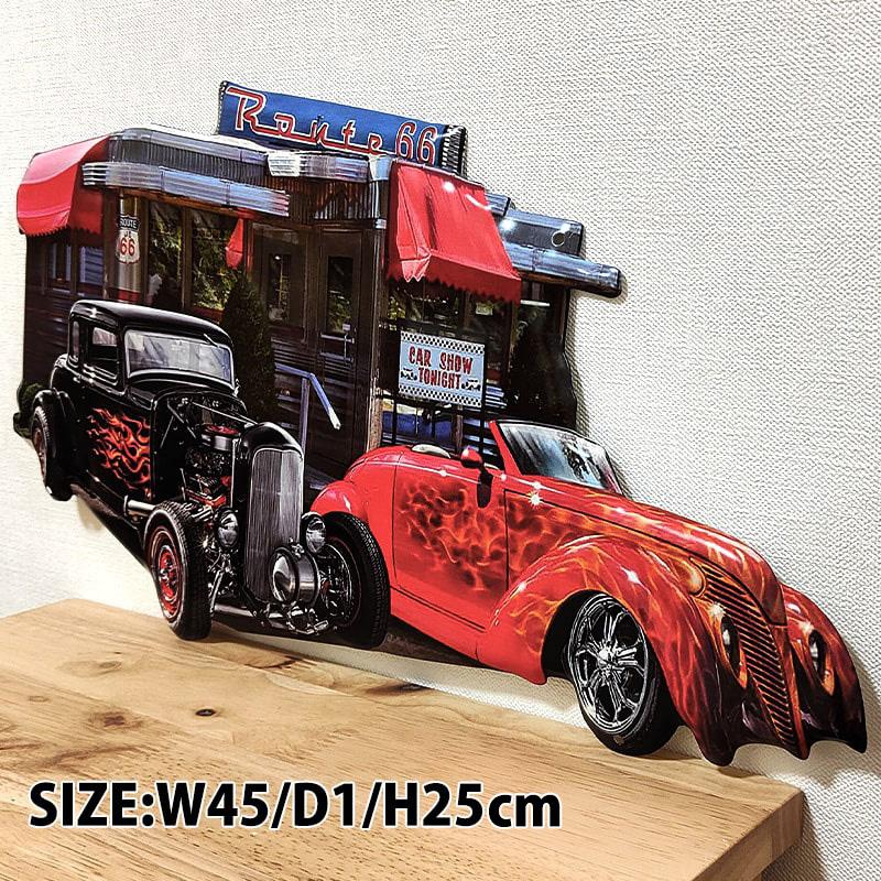 アメリカン レトロ ブリキ看板 おしゃれ ルート66 アンティーク