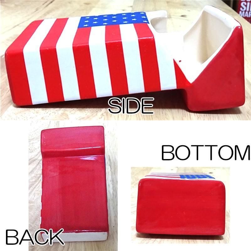 灰皿 国旗 アメリカ イギリス ポタリーアッシュトレイ Lサイズ 陶器