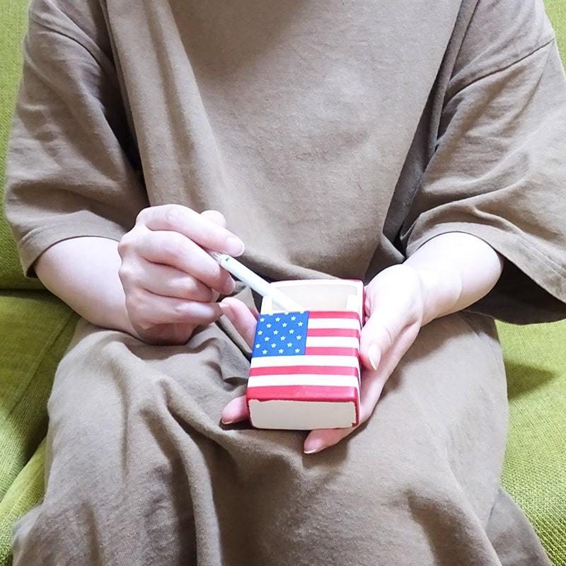灰皿 国旗 アメリカ イギリス ポタリーアッシュトレイ Lサイズ 陶器
