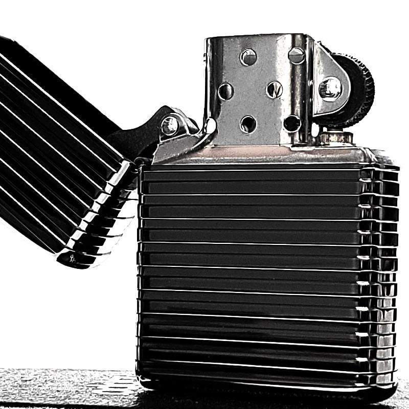 ZIPPO アーマー ホリゾンタル ストライプ ブラックニッケル 4面