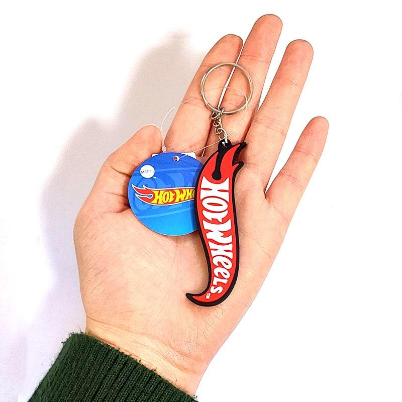 アメリカン レトロ キーホルダー かっこいい HOT WHEELS ロゴ ラバー