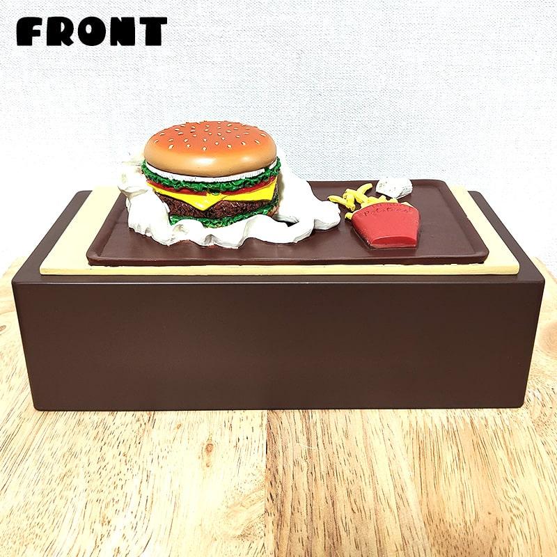 アメリカン レトロ ティッシュケース ハンバーガー ポテト かわいい