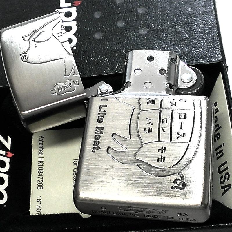 ZIPPO ライター ブタ アニマル ジッポ 肉 部位 ポーク ミート 動物 