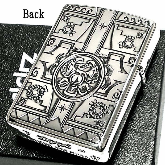 ZIPPO アーマー ジッポ ライター インディアンスピリット イーグル 銀イブシ かっこいい ターコイズ 天然石 おしゃれ 重厚 メンズ｜hayamipro｜03