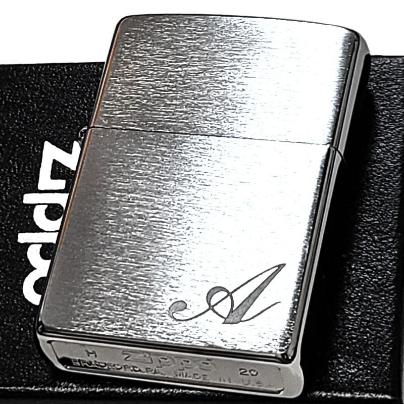 ZIPPO ライター イニシャル A サテンシルバー ジッポ シンプル