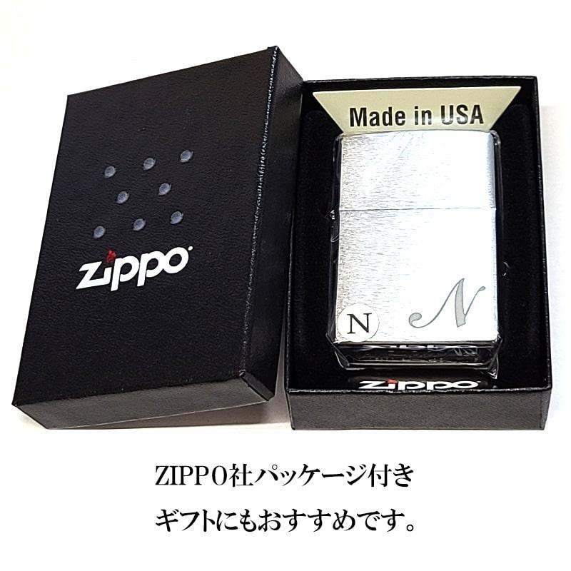 ZIPPO（ジッポー） イニシャル N ライター レーザー彫刻 サテン