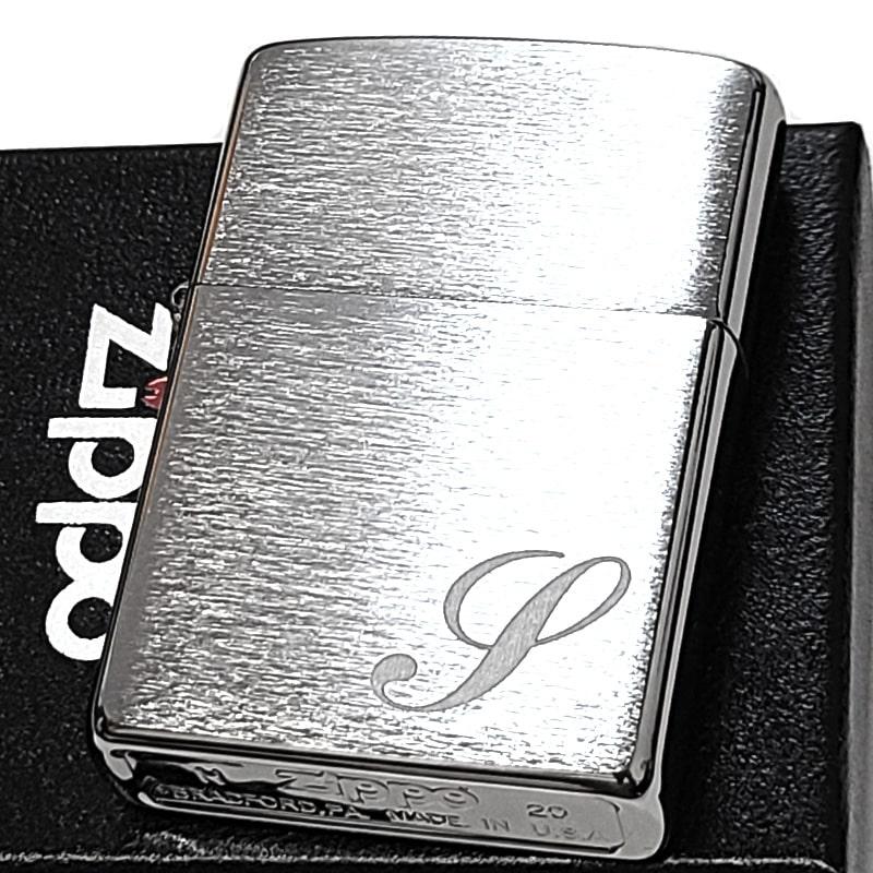 ZIPPO イニシャル S ジッポ ライター サテンシルバー シンプル