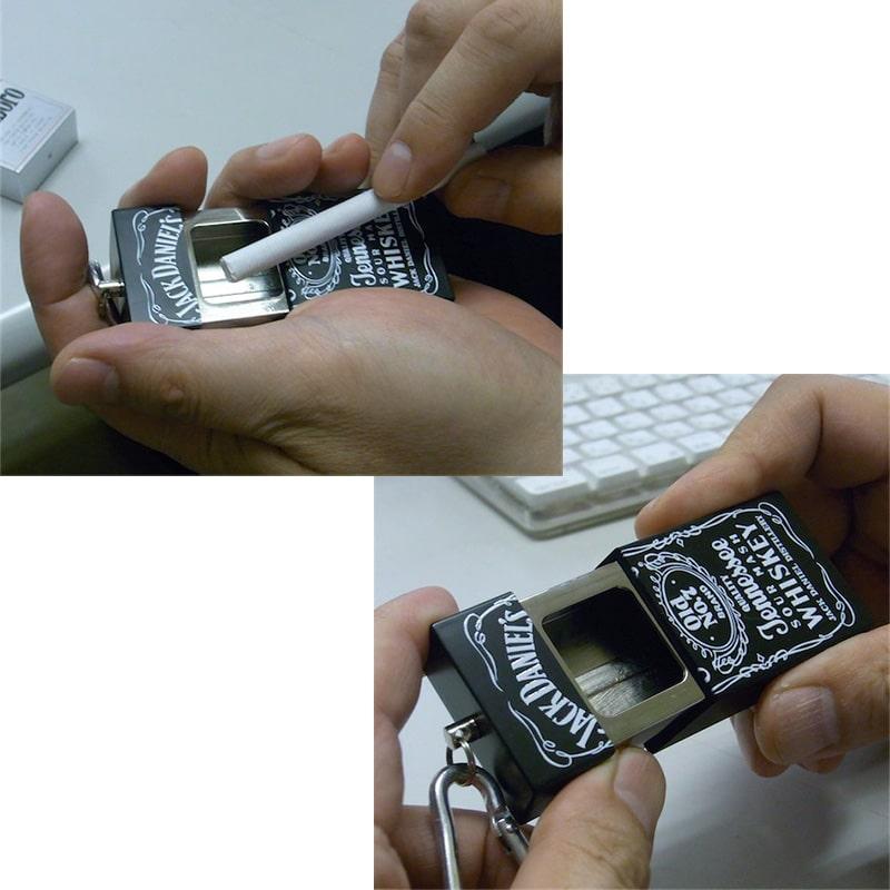 アメリカン レトロ 携帯灰皿 ジャックダニエル カラビナ付き
