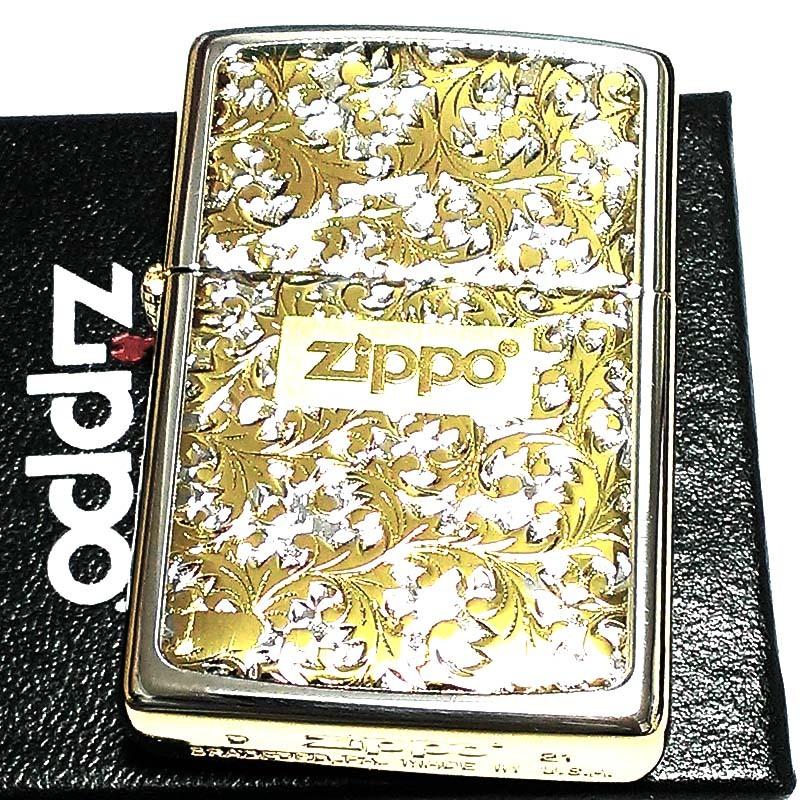ZIPPO（ジッポー） ライター 唐草 シルバー＆ゴールド サイドゴールド 