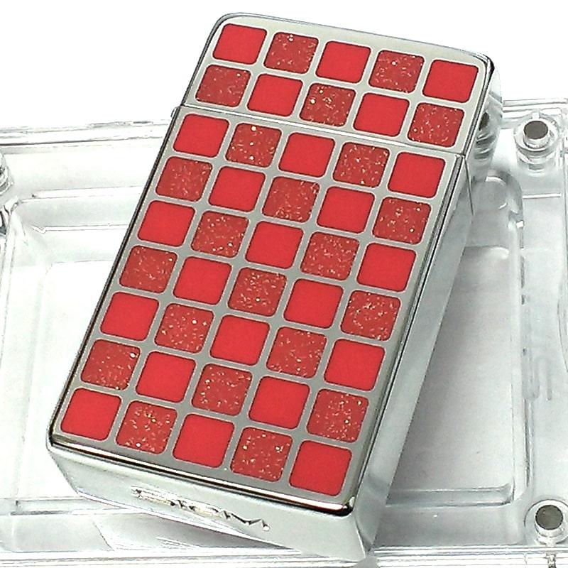 サロメ 訳あり特価 SAROME ガスライター クリスタルチェック レッド 
