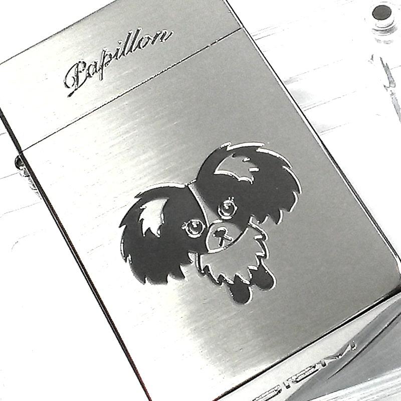 SAROME 訳あり特価 サロメ ガスライター パピヨン SRM 犬 スパイラル