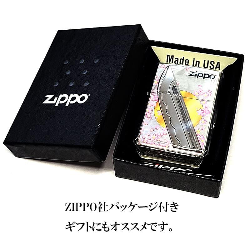ZIPPO（ジッポー） 和柄 刀 重厚メタル ジッポ ライター ロゴ 満月 