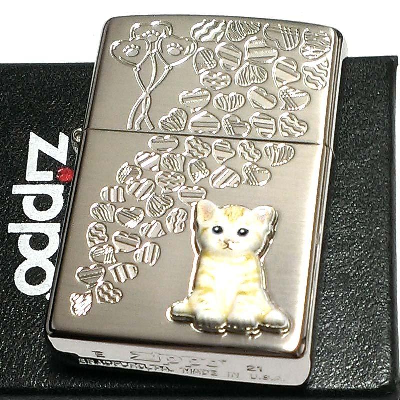 ZIPPO（ジッポー） ライター ネコ kitten herart cream シルバー