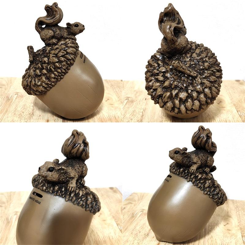 アメリカン レトロ 貯金箱 かわいい リス どんぐり レトロ マネー