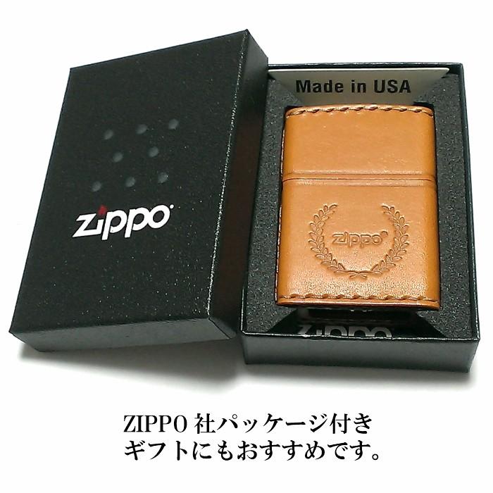 ZIPPO 革巻き ジッポ ライター ライトブラウン ロゴデザイン ZIPPO 革巻き ジッポ ライター ライトブラウン ロゴデザイン