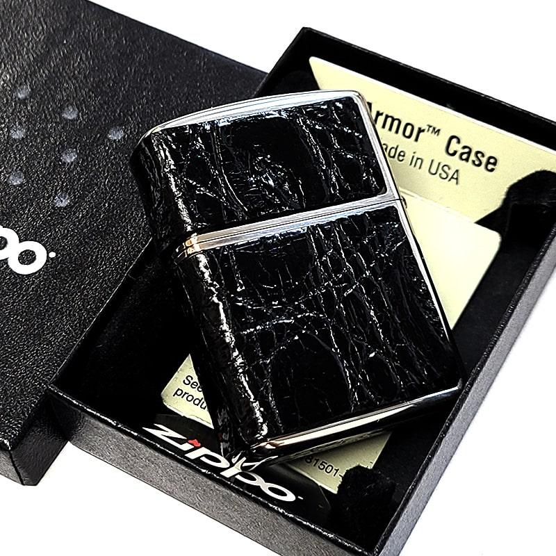 ZIPPO ライター 2005年 クロコ型 クロコダイル柄 ジッポ Zippo 札幌 手稲 ZIPPO（ジッポー） ライター 本牛革巻き ジッポ クロコダイル型押し