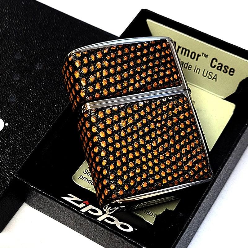 ZIPPO（ジッポー） アーマー 本リザード革 銀燻し ジッポ ライター 3面