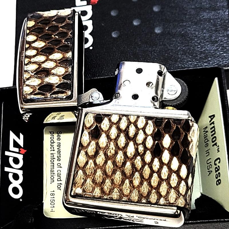 ZIPPO ライター 本錦蛇革 3面連続加工 アーマー ジッポ 重厚 おしゃれ パイソン 銀燻し かっこいい 本革 NC彫刻 レザー 渋い メンズ 高級 | ZIPPO | 04